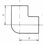 Black Steel F/F Elbow 90 Deg dimensions diagram