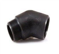 Black Steel M/F Elbow 45 Deg