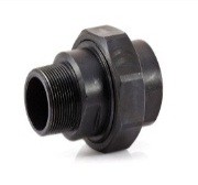 Black Steel M/F Union Steel/Brass Seat