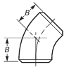 Buttweld Elbow Long Radius 45 Deg dimensions diagram