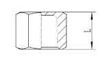 316 Stainless Steel Hex Cap dimensions diagram
