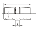 316 Stainless Steel Equal Hex Nipple dimensions diagram