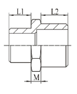 316 Stainless Steel Reducing Hex Nipple dimensions diagram