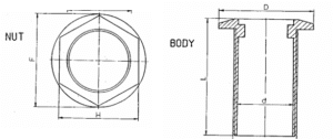 316 Stainless Steel Skin Fitting dimensions diagram
