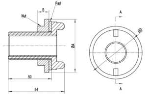 316 Stainless Steel Tank Outlet dimensions diagram