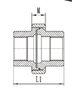 316 Stainless Steel F/F Union dimensions diagram